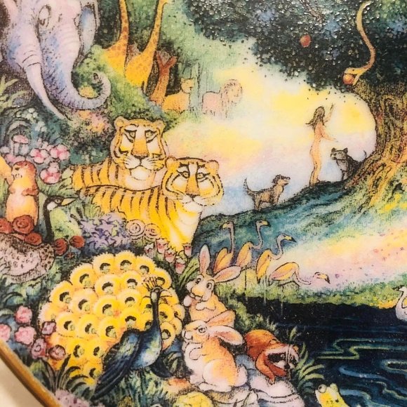 Vtg Bill Bell Art "Paradise" Porcelain Collectors Plate Numbered Religious - Picture 4 of 7